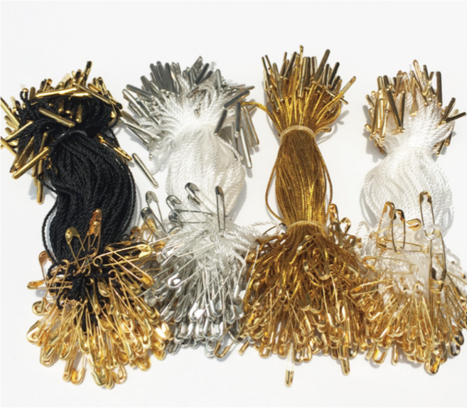 드림아이티 1000개 구리재질 실고리 택고리 행택고리 칼라별 택끈 행택고리 가격표 가격택 택핀 상표끈 라벨끈, 일반실고리, 흰색실+실버핀