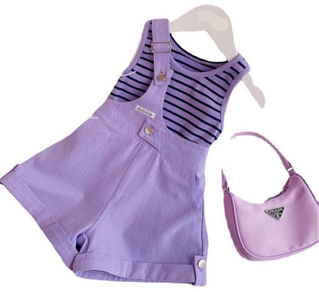 주니유니 아동 팬시멜빵나시세트 아동멜빵바지 여름멜빵 바캉스룩