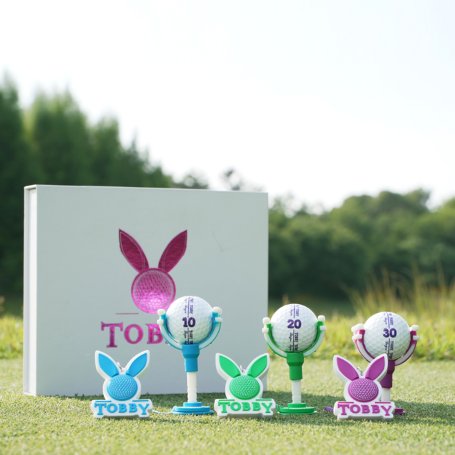 토비 새총 골프티, 퍼플,블루,그린, 2세트