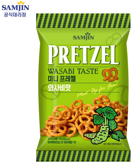 삼진 미니프레첼 (와사비) 70g, 24개