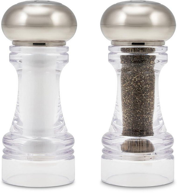 Cole & Mason Carlisle 14cm(5.5인치) 쉐이커 세트 - 소금 및 후추 분쇄기 주방 가정 필수품 리필 가능한 아크릴 향신료