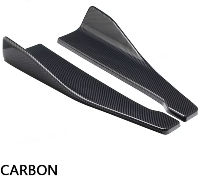 사이드스커트 차량용 사이드 스커트 BMW 호환 E90 E46 F20 F30 E39 G20 액세서리 범용 확장 프로텍터 리어 범퍼 스포일러 디퓨저 스플릿 48cm, 01 Crbon