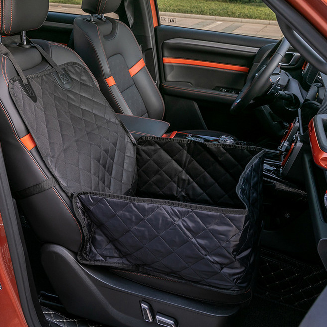 대형견카시트 편안한 강아지콘솔카시트 강아지차시트 차량용 카시트, 1개, 앞좌석 지퍼 포함 100x50cm