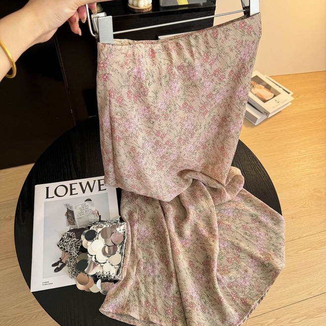 COSYEVNO 여성 플라워 프린트 슬림 미디 스커트 CLXbscq-44