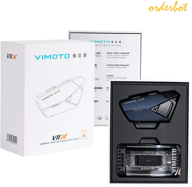 오더봇 비모토 V11X V11S XR 오토바이 헬멧 블루투스 vimoto 이어폰 헤드셋 풀세트, ONE COLOR