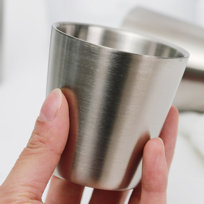 업소용 스텐 이중물컵 160ml, 50개, 무광