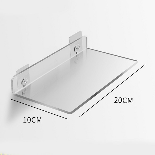 무타공 아크릴 선반 부착식 투명아크릴 다용도 욕실선반, L타입