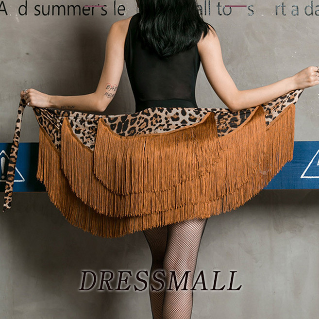 이벨라 랩 스커트 라틴 댄스복 수술 밸리 라인, 브라운