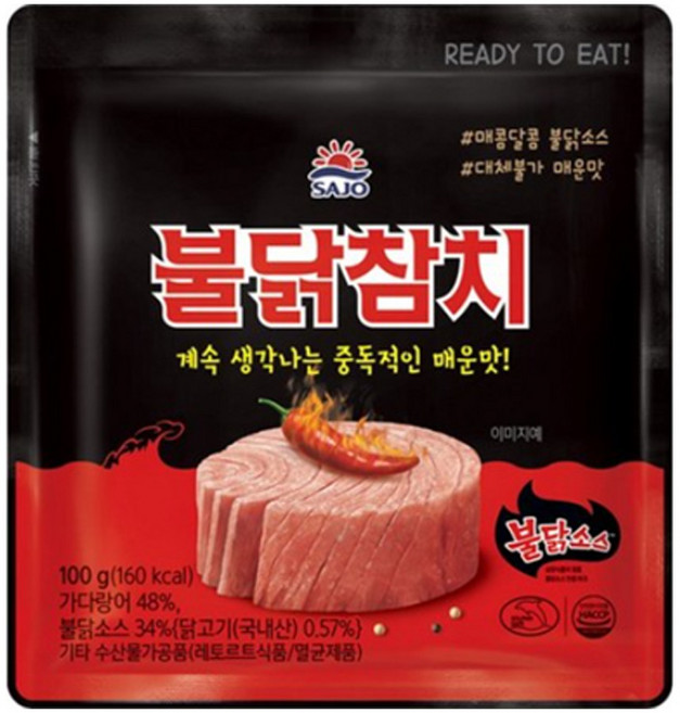[사조대림] 불닭참치 파우치 100g x16개, 16개