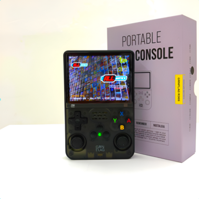 그린플래그 R36S 한방팩 내장 장착 한글 휴대용 레트로 게임기, 블랙, 128G (한글 게임팩 내장), 휴대용 미니 게임기