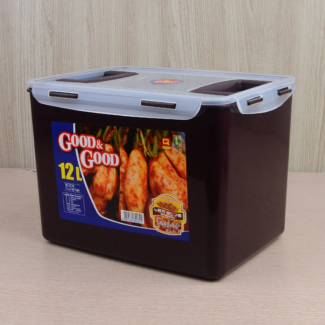 오르내르 굿앤굿 핸디락 김치통 8/12/15L 김치통 김치보관 밀폐용기 음식보관 보관용기 반찬통 김장용기, 12L, 1개