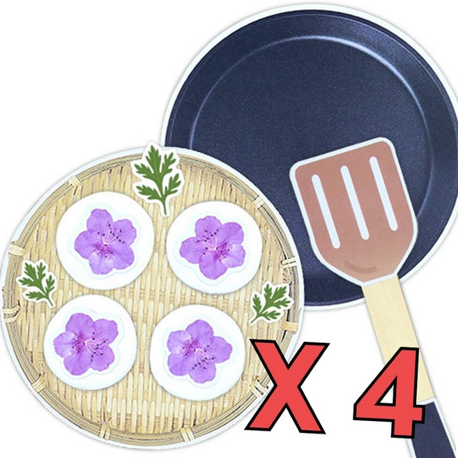 4인용 종이 소꿉놀이 진달래 화전만들기 봄만들기 키트 영유아미술 학교만들기 시니어