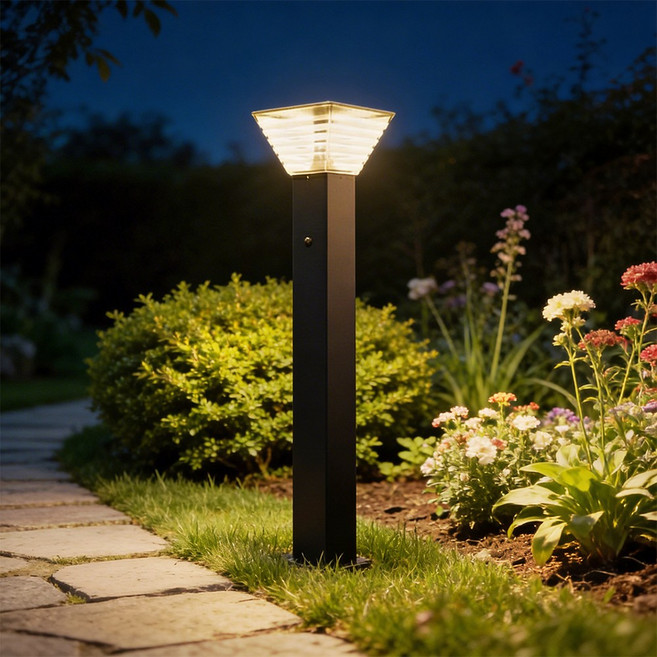 태양광 잔디등 볼라드등 태양열 문주등 잔디 테라스 정원등 가로등 카페 전원주택 큐빅 기둥1000, 2색(주광,전구색)