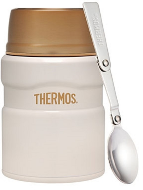 THERMOS膳魔師 食物燜燒罐 SK520系列 廣口設計 內附摺疊湯匙 316不鏽鋼內膽, 白, 1個, 520ml