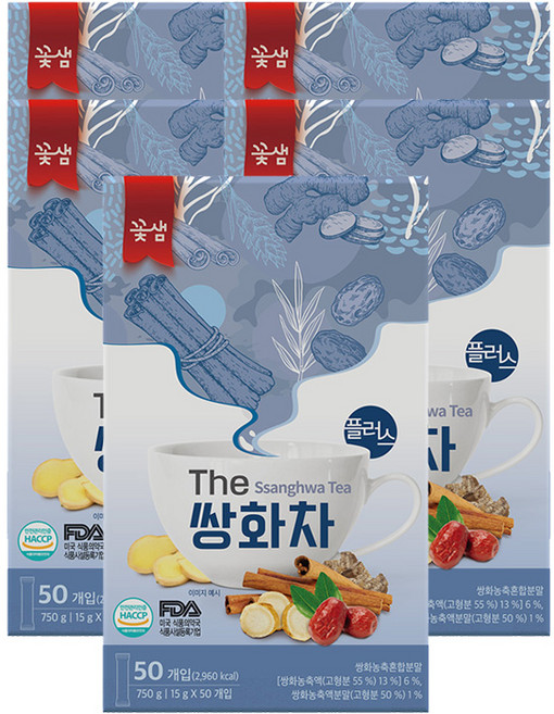 대형마트 꽃샘 THE쌍화차플러스50입(대용량), 750g, 50개입, 5개
