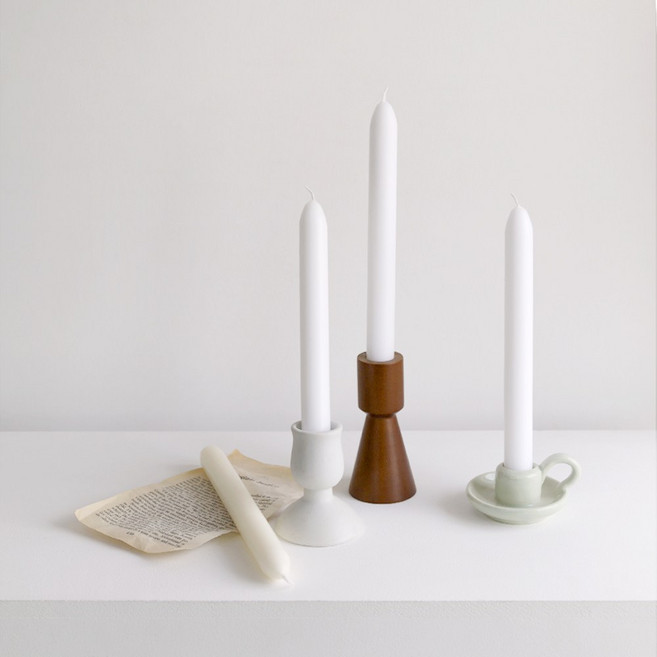 벨기에 스파스 양초 테이퍼 초 티라이트 캔들, 테이퍼캔들 M 화이트, 1개