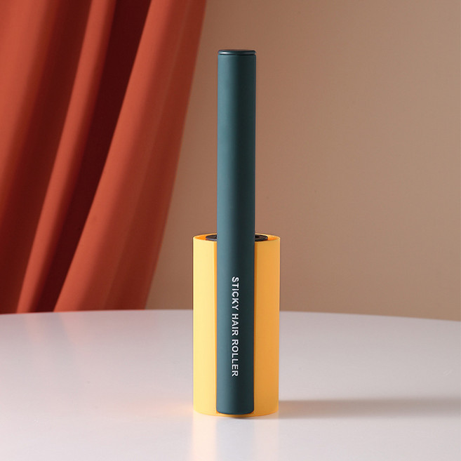 옷털제거기, 1세트, 노란색 롤러형 털제거기 1개 + 교체지 1롤