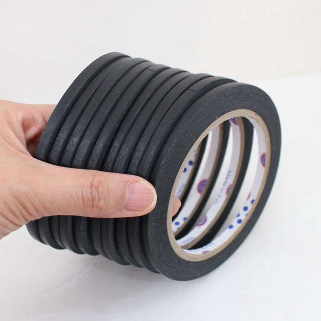 유로셀 마스킹테이프 블랙(검정) 5mm(0.5cm) x 40M, 1개, 블랙