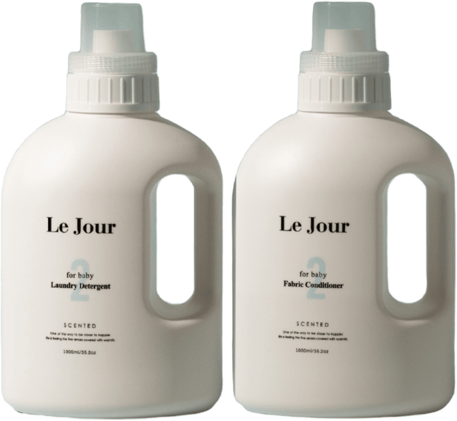 르주르 플레인 베이비 세트 세탁세제 섬유유연제, 1L x 1세트