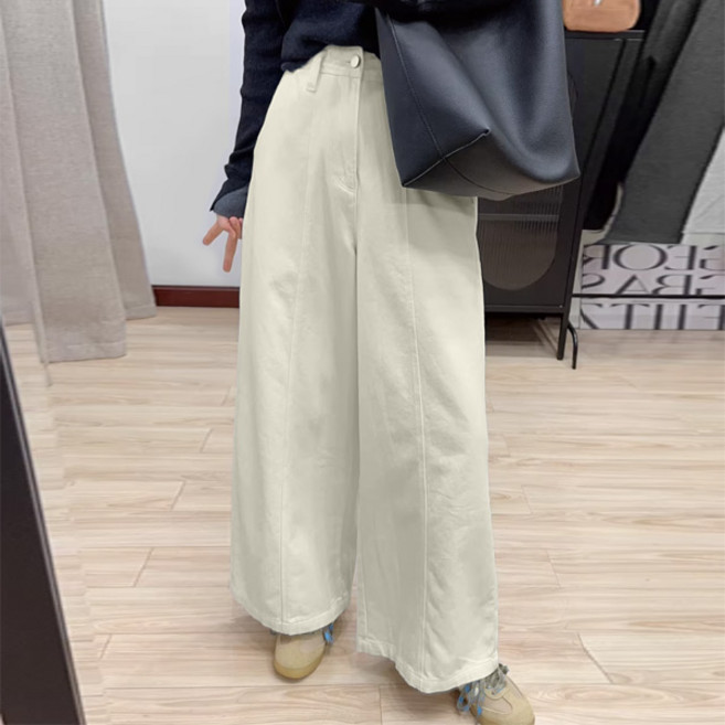 마이쏭 여성 빅사이즈 통바지 봄신상 화이트팬츠 듀잉핀턱와이드팬츠