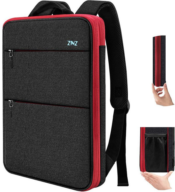 ZINZ 슬림하고 확장 가능한 노트북 백팩 15 15.6 16인치 슬리브 USB 포트 흘림 방지 노트북 가방 케이스 대부분의 14-16인치 맥북 서피스 북 델 HP 레노버, 13"-14", 1개
