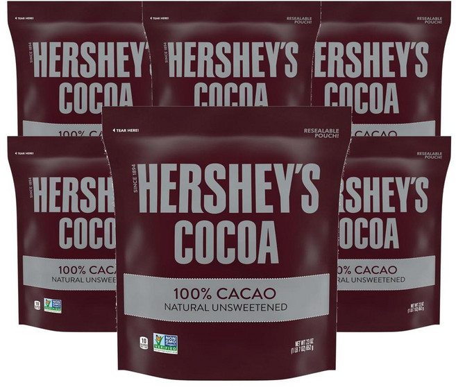 허쉬 달지않은 코코아 파우더 100％ 652g x6개, 6개, 1개입, 1g