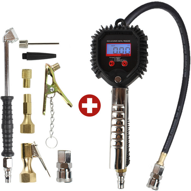 타이어 게이지 (디지털-쇠굿즈형) 공기압 공기 주입기 자동차 바람 에어, 타이어게이지(디지털-쇠구찌형), 1개