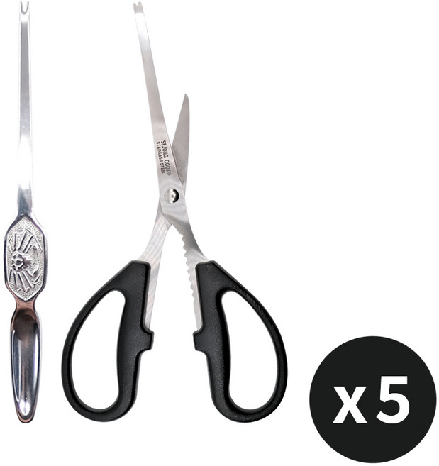 워니네 게가위세트 (게속살가위 + 게포크) 5세트 꽃게 대게 랍스터 킹크랩 게속살, 1개