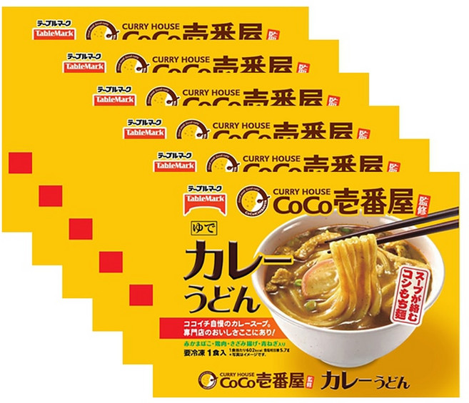 테이블마크 코코이찌방야 카레우동 347g X 6봉 일본식, 6개