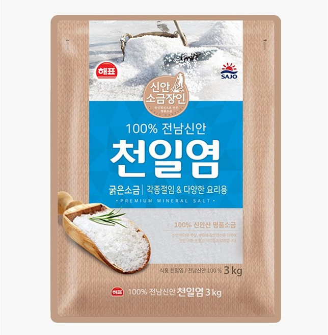 해표 전남 신안 천일염, 3kg, 1개