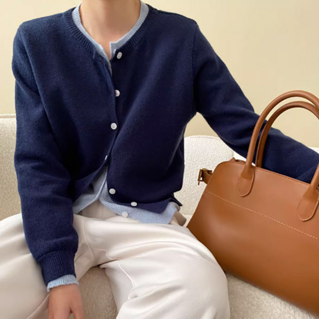 마이쏭 여성 봄신상 매치배색레이어드가디건