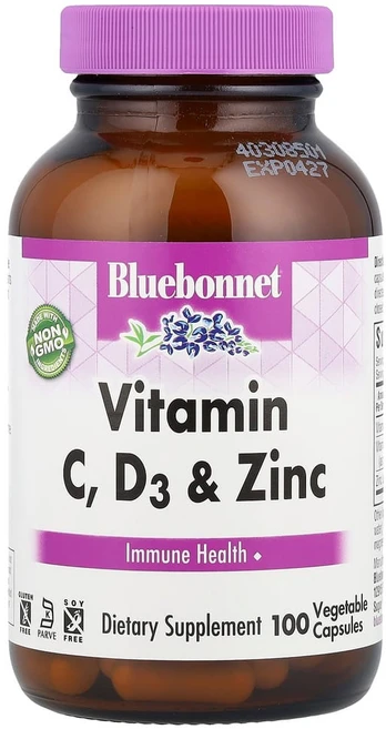 블루보넷뉴트리션 비타민C D3 및 아연 베지 캡슐 100정, 1개, BLB00557 - 쿠팡