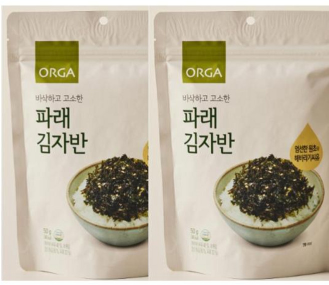 ORGA ORGA 바삭하고 고소한 파래 김자반 2개, 50g, 40개
