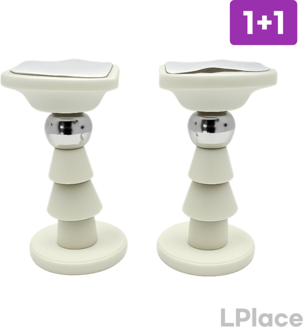 이플레이스 문 스토퍼 도어스토퍼 실리콘 무타공 문고정 문열림 방지, 2개, 오프화이트