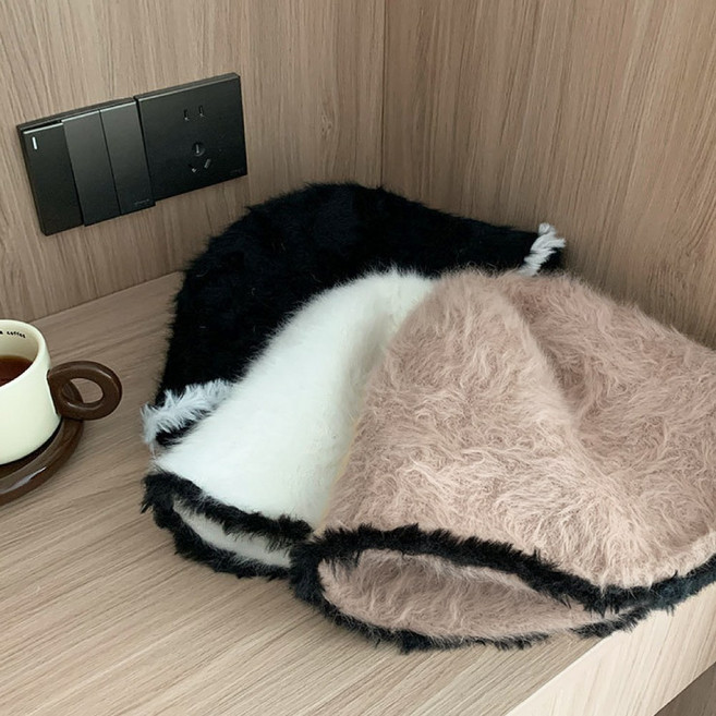 나나상점 배색 라인 앙고라 버킷햇 3color