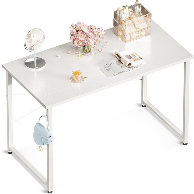 AODK 1인용 게이밍/공부/사무실 컴퓨터 책상 전면 일자형 학생 데스커 책상 컴퓨터책상 게이밍책상 1인용책상 사무용책상, K04, 화이트