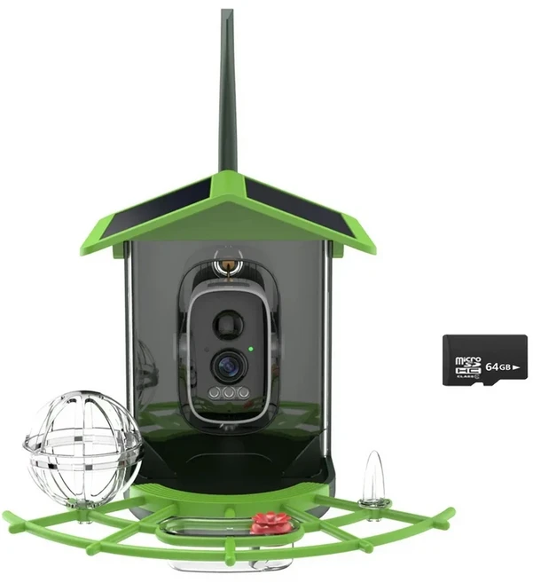 AI 조류 인식 스마트 먹이통 - 야외 정원 관찰을 위한 태양광 저전력 HD 카메라, 04 Style 3