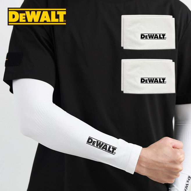 디월트 무봉제 자외선차단 쿨토시, 2개, 화이트