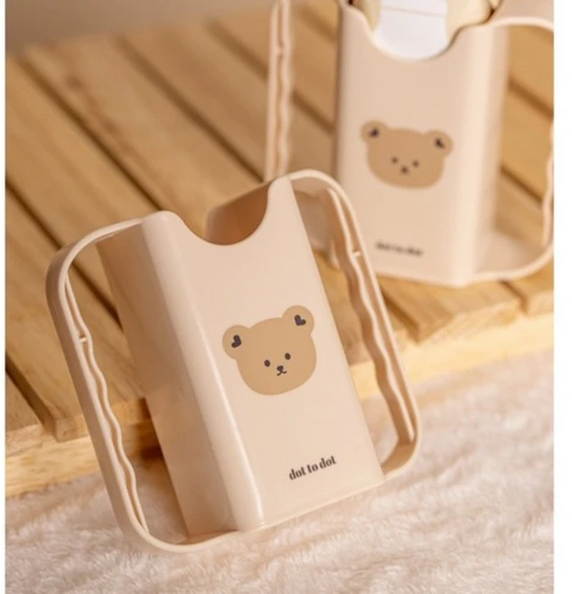 아가드x돗투돗 아기 우유 미니 팩 홀더 125ml 팩음료 전용 유아 두유 주스 컵 손잡이, 돗꼼, 1개 - 쿠팡