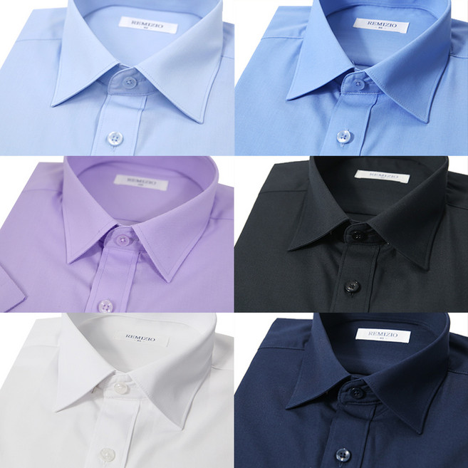 반팔 7종 레미지오 프리미엄 무지 일반핏 와이셔츠 남자 남성 M~4XL빅사이즈