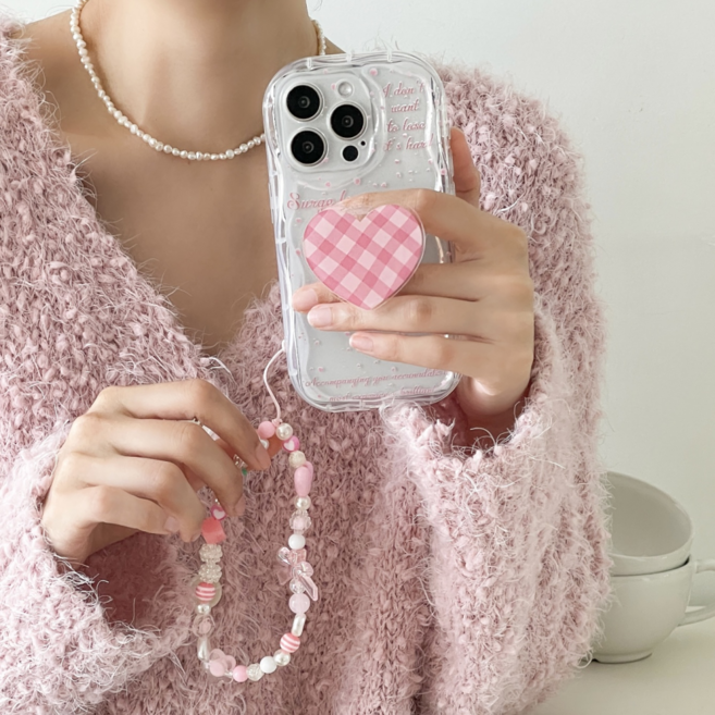 보네르베르 아이폰 하트 스트랩 그립톡 케이스