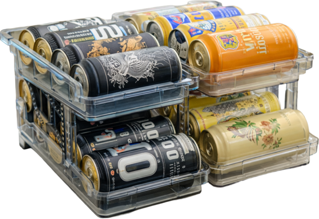 쿠키몰 음료 자동 정렬트레이 캔음료 정리 냉장고 자동 디스펜서, 1개, 투명