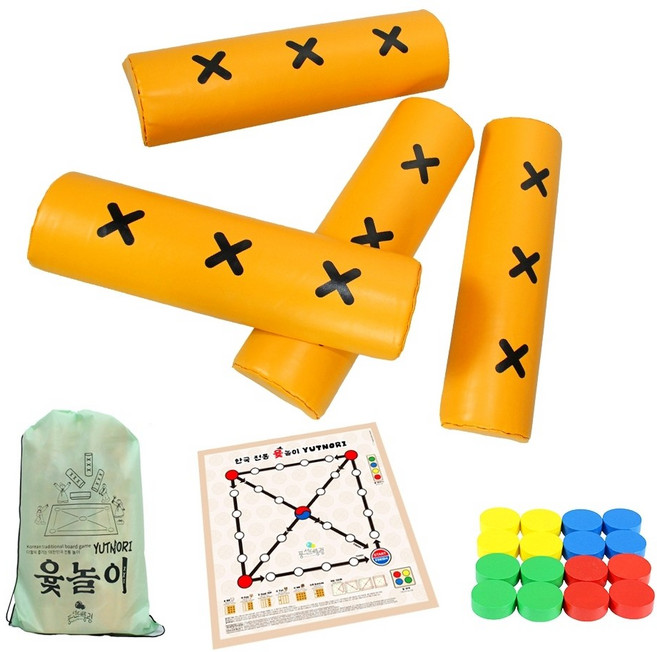 초경량소재 초대형윷놀이 윷놀이풀세트 회사단체게임 명절행사단체게임, 원목 말 4색 16개(윷놀이용)