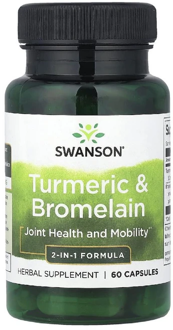 스완슨 강황 터메릭 튜메릭 흑후추 Swanson Turmeric Bromelain 60정, 1 - 쿠팡