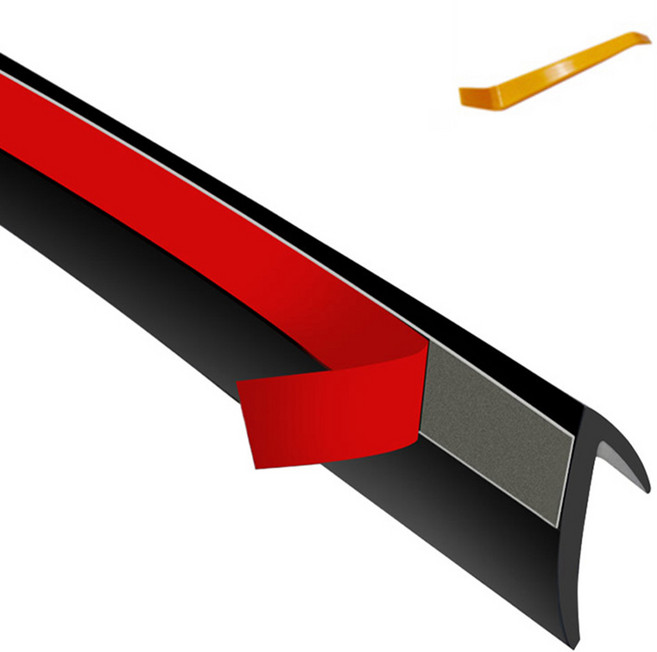 SEAMETAL 자동차 풍절음 차단 차창 씰 고무 방음재 차량 고무 몰딩 자동차 방음 V형 4미터, 1개