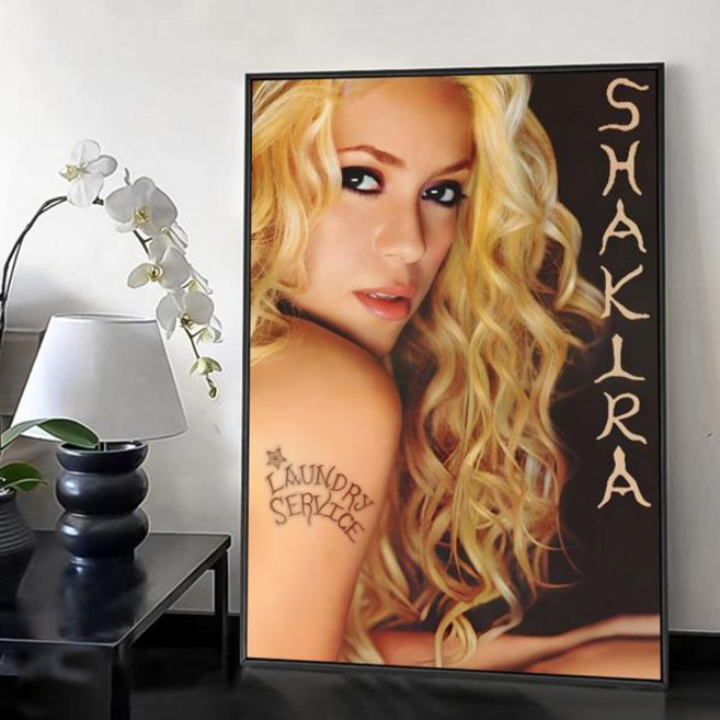 가수 S-샤키라 빈티지 페인팅 캘리그래피 캔버스 HD 포스터 벽 예술 인테리어 복도 홈 장식 휴일 선물, [06] 30X40cmFrameless, [03] Black1