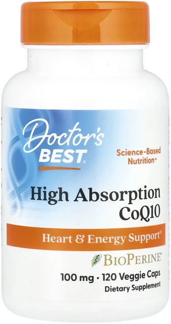 Doctor's Best 고흡수 CoQ10 BioPerine® 함유 100mg 베지 캡슐 120정, 1개 - 쿠팡