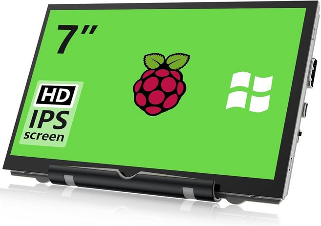 HAMTYSAN 라즈베리 파이 스크린 7인치 휴대용 모니터 외장 디스플레이 800x480 IPS 스크린 소형 HDMI 400/4/3/2/Zero/B/B+ Jetson Nano, 7" 800x480, 노터치
