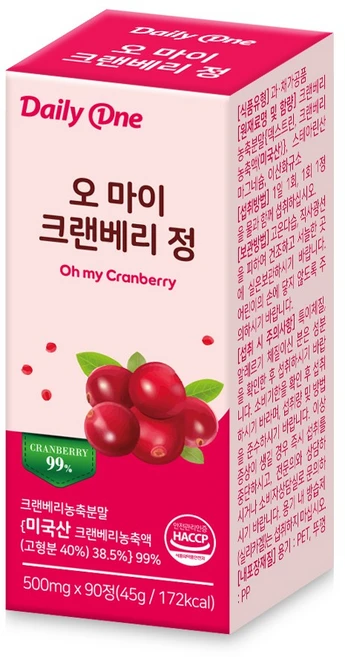 데일리원 오 마이 크랜베리 정, 1개, 90정 - 쿠팡