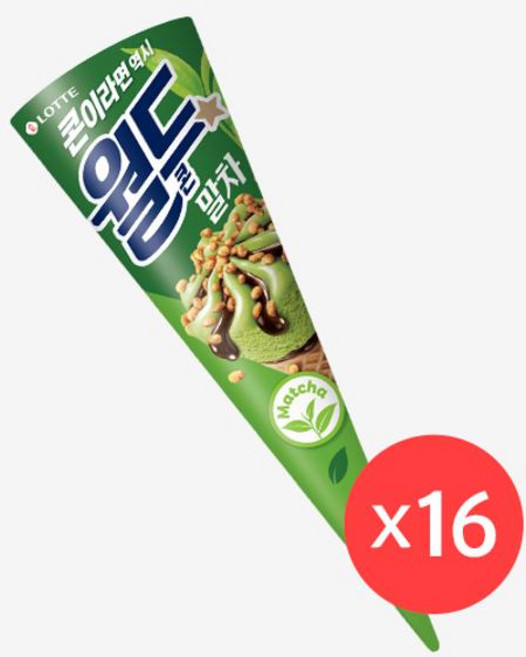 이스트키협력사 월드콘 말차 녹차 콘아이스크림, 176개, 160ml